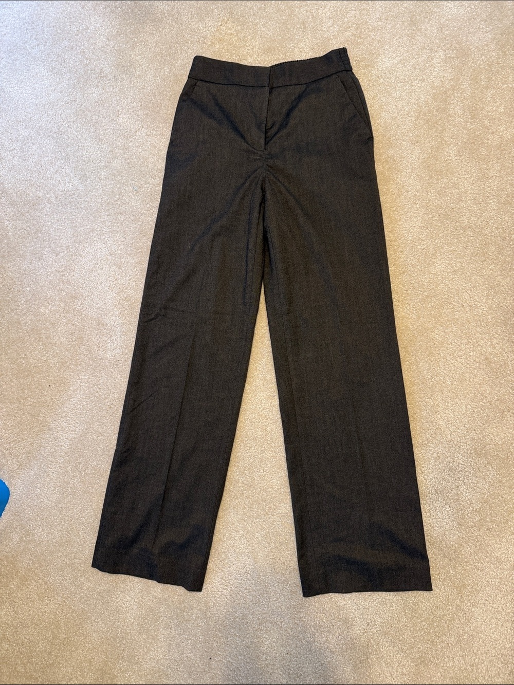 Chocolate Brown/dark grey Women’s Dress Pants - Tailored Straight, Semi-Wide Leg